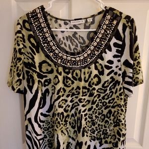 Susan Graver Liquid Knit Top Size Large